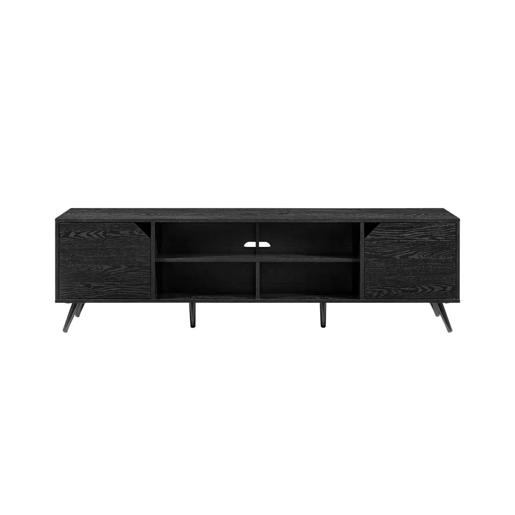 Contemporary 2 Door Minimalist TV Stand TVs Up to 80 Inches Black walker edison