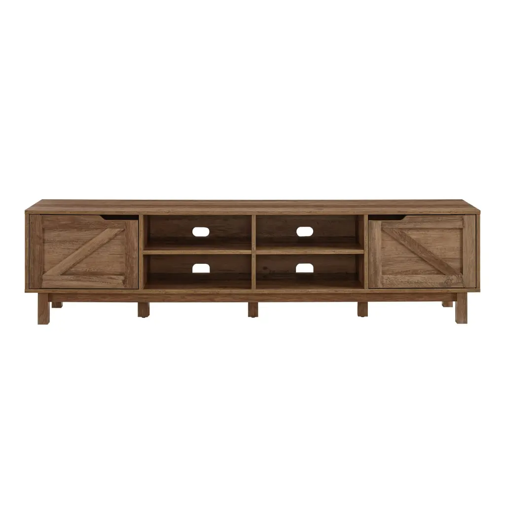 Rustic Barndoor Open Storage TV Stand TVs Up To 80 Inches walker edison