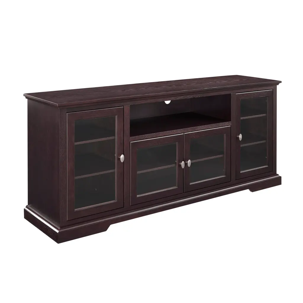 Transitional Timeless 70 Tv Stand 80 Tvs 4 Glass Doors walker edison