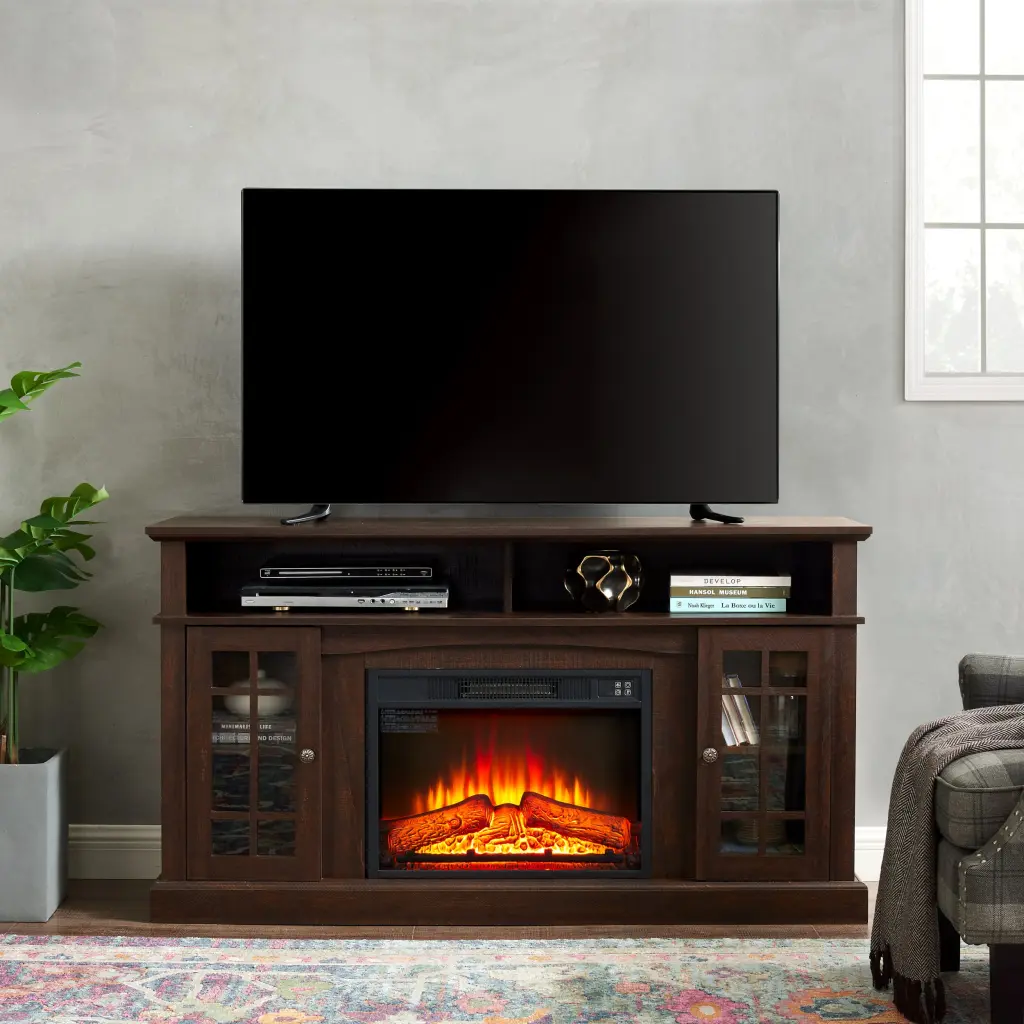 Timeless TV Media Stand Modern Entertainment Console 23 Inch Fireplace yilong furniture
