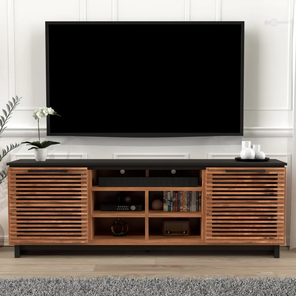 Graceland 85 Inch TV Stand Console TVs Up to 95 Inches No Assembly Required bridgevine home