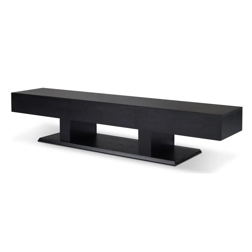 Black 3 Drawer TV Stand 50-59 Inch TVs - Transitional Media Console furniture max