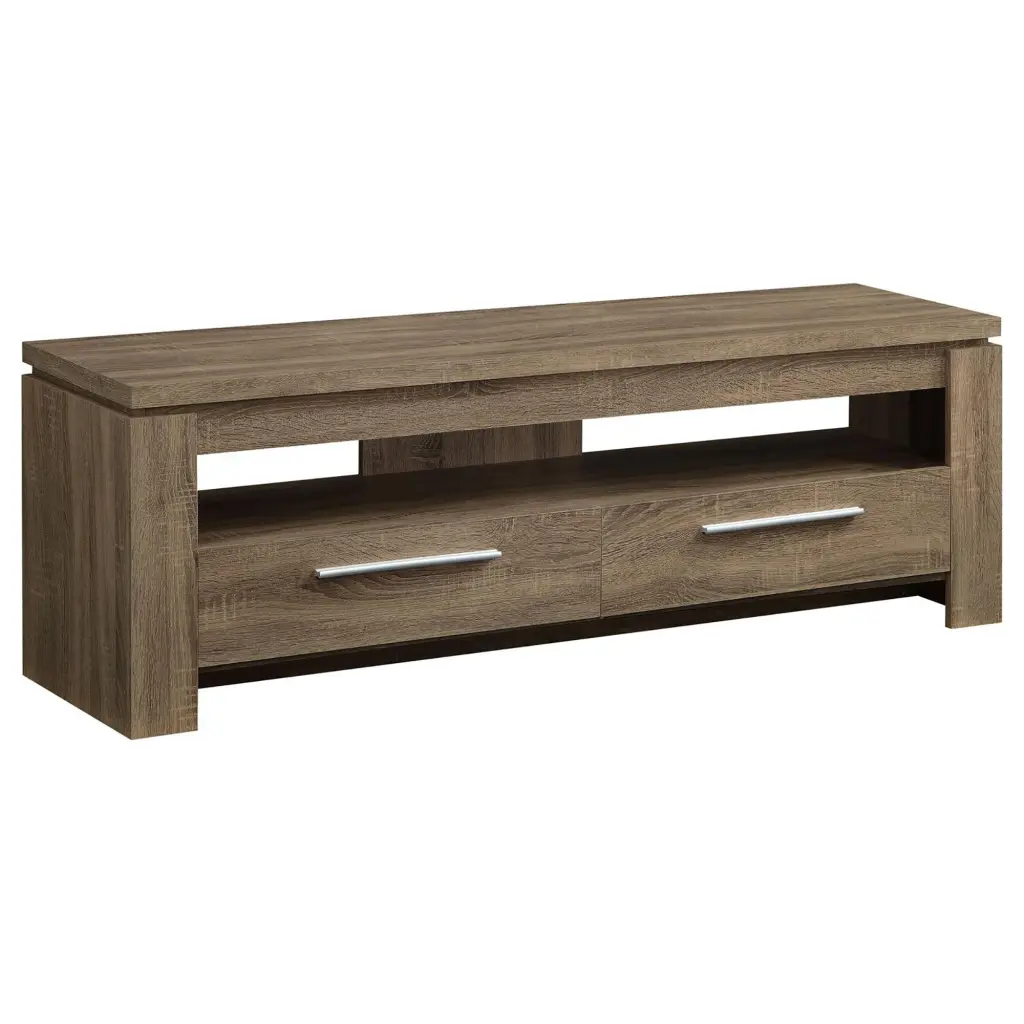 Weathered Brown 59 Inch 2 Drawer TV Console Living Space furniture max