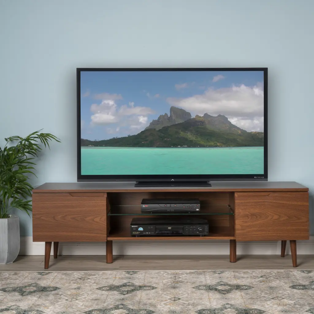 Walnut TV Stand 40 to 49 Inch TVs MDF nh-cloudhouse