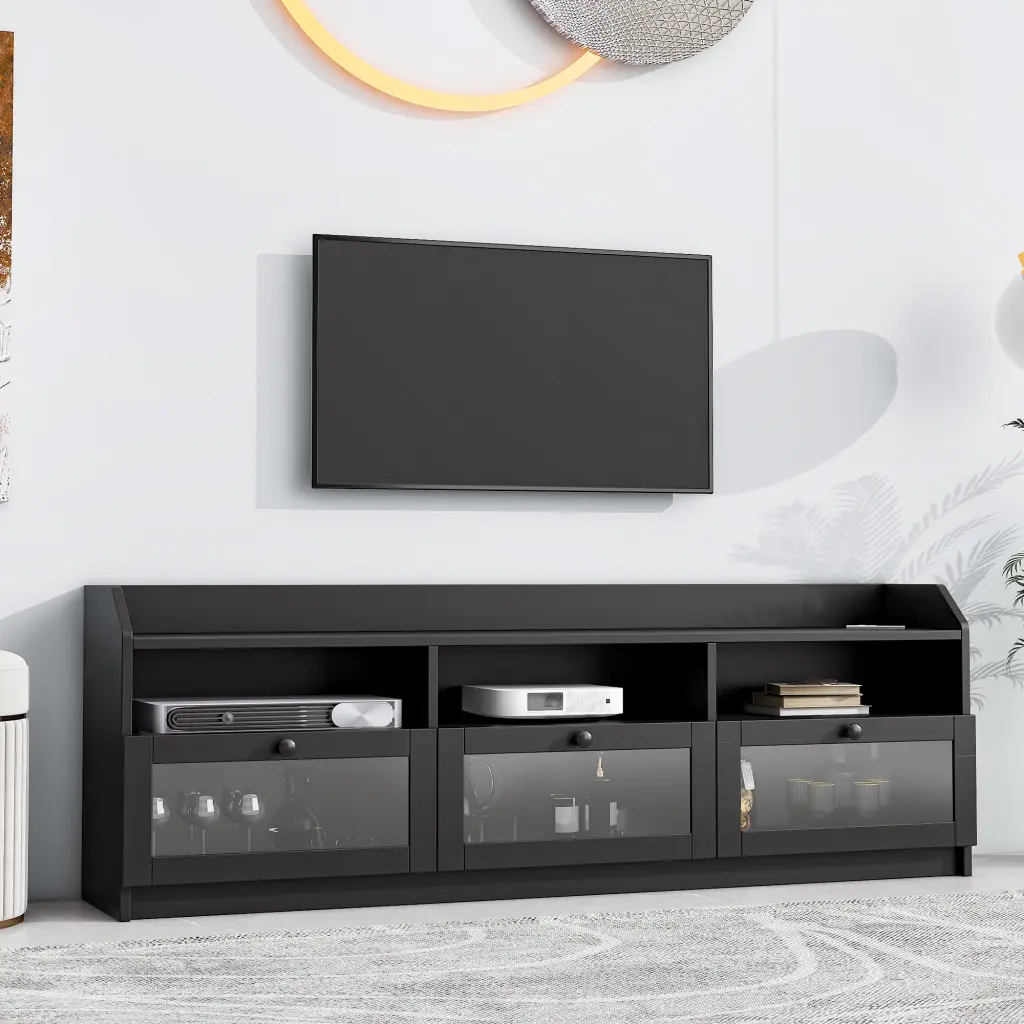 Polished Modern Design Tv Stand Acrylic Board Door Stylish Elegant rnb