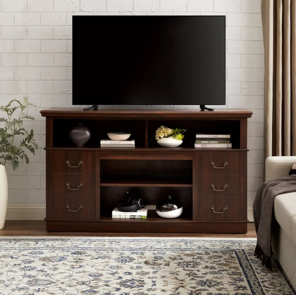 Traditional Rustic TV Media Stand Farmhouse Entertainment Console rnb