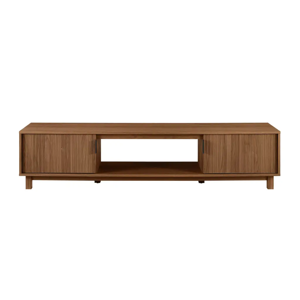 Modern Fluted Door Minimalist TV Stand TVs Up to 80 Inches Mocha Console Table walker edison