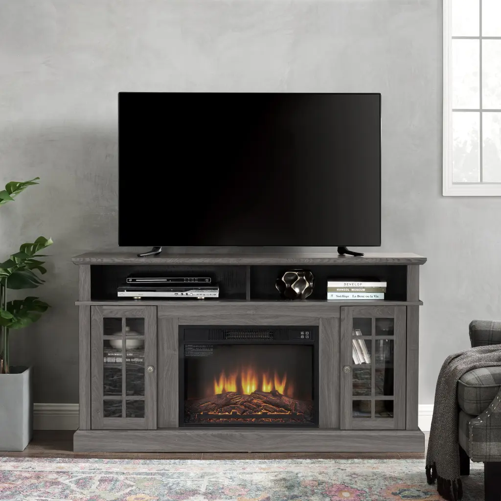 Timeless TV Media Stand 23 Inch Fireplace Modern Entertainment Console yilong furniture
