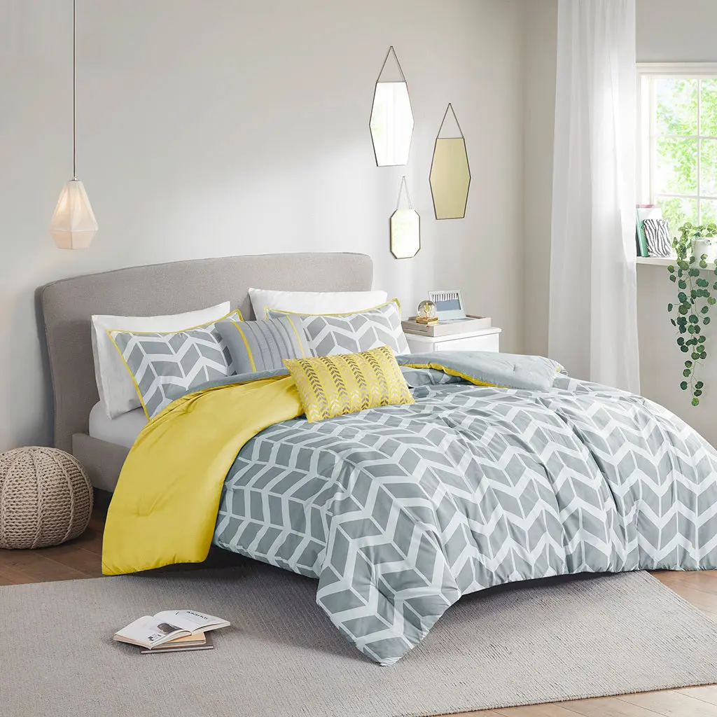 Easeer Set Twin Yellow Polyester Bedding Set jla