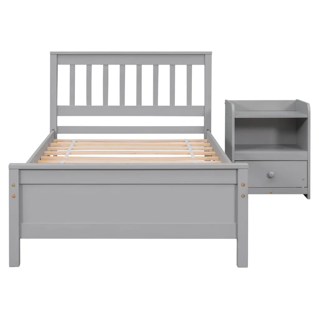 Twin Bed Headboard and Footboard Kids Teens or Adults Storage inspirit