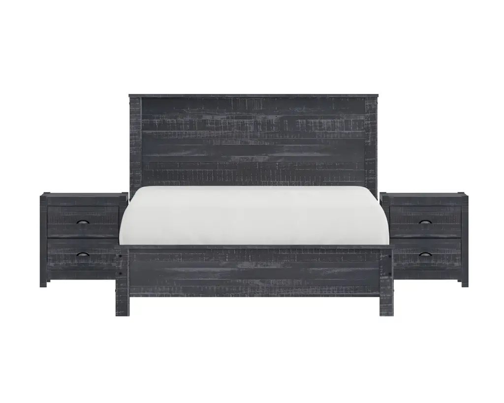 Albany 3 Piece Twin Bed Set Heavy Duty Solid Wood Twin Size Bed Frame Headboard brazil sustainable solid wood furniture