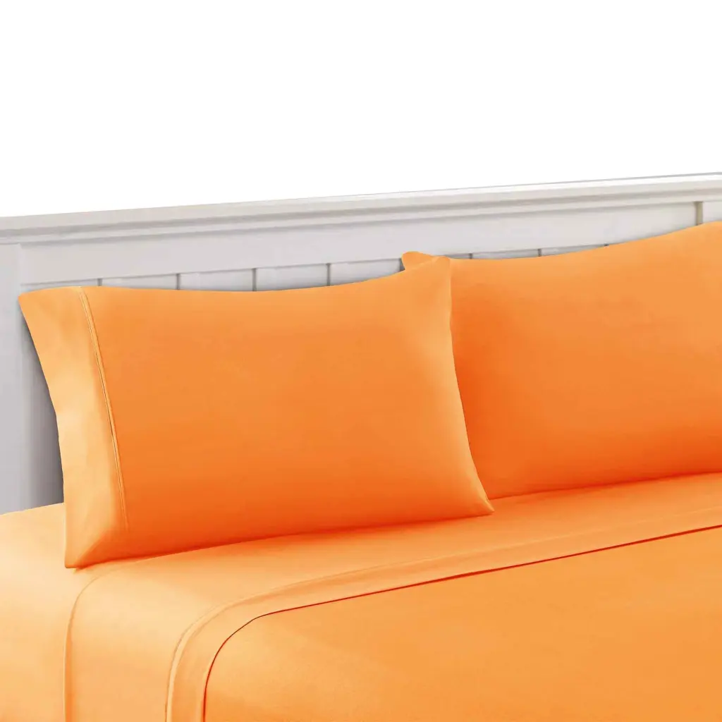 Bezons 3 Piece Twin Size Plain Sheet Set Urban Port Orange royal hampton