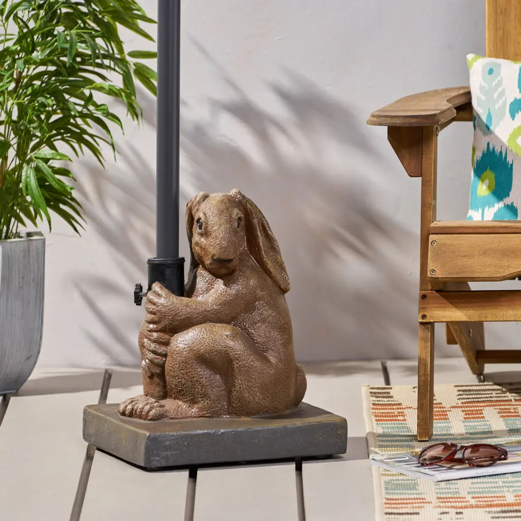 Rabbit Umbrella Base Light Brown Concrete nh-kisa