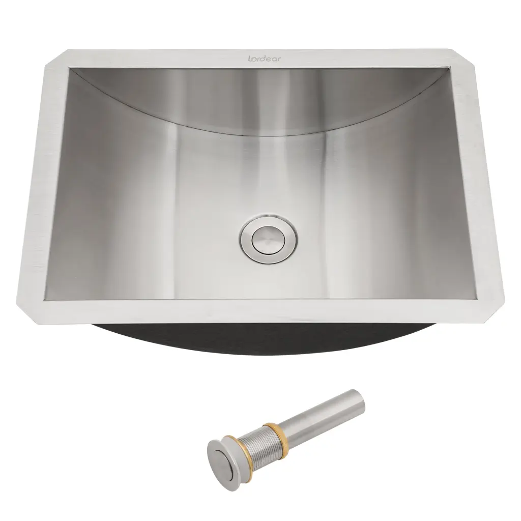 18x13 Inch Brushed Nickel Stainless Steel Undermount Bathroom Sink Overflow lordear