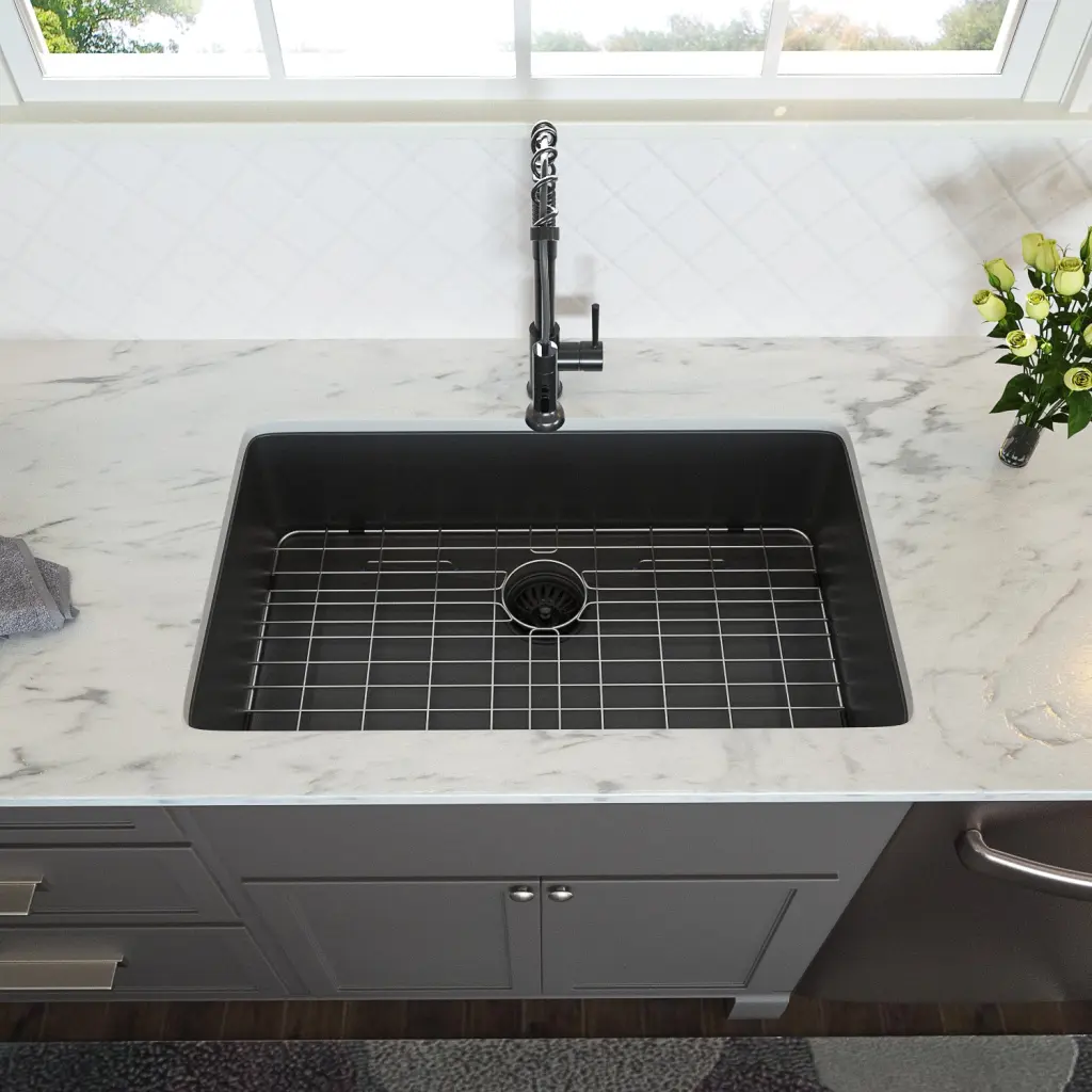28 Inch Gunmetal Black Undermount Kitchen Sink 28x18x10 Inches Stainless Steel lordear