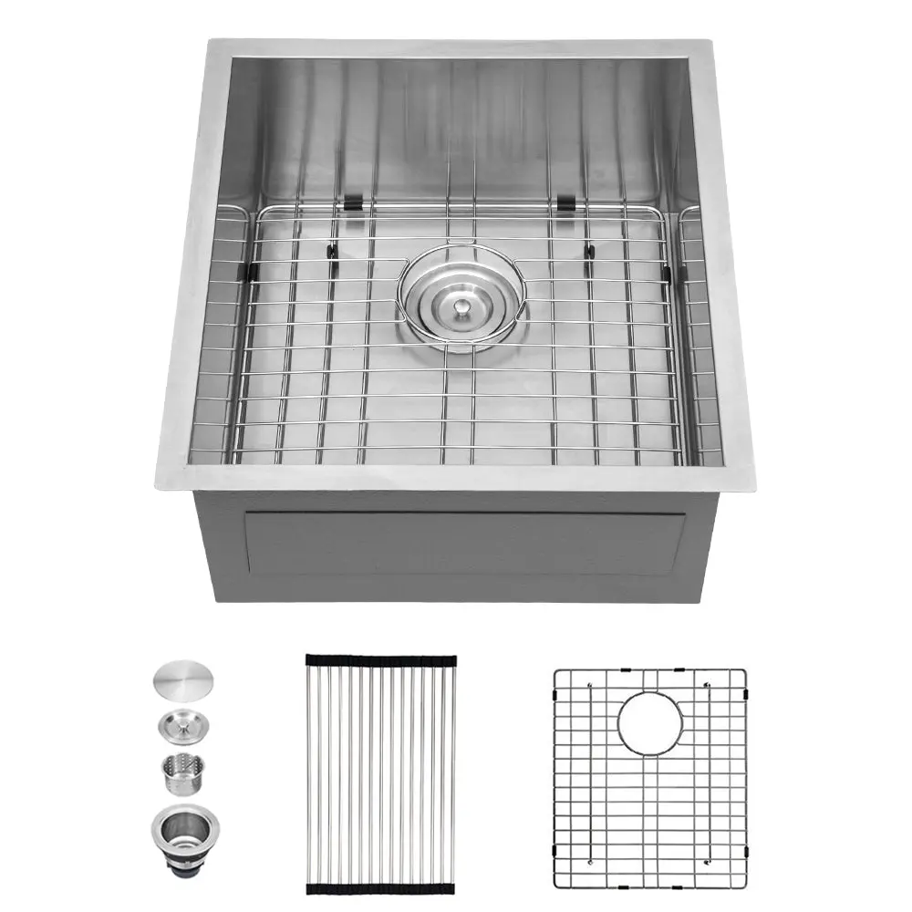 17 Inch Undermount Sink 17X19X9 Stainless Steel Kitchen Sink Drain lordear