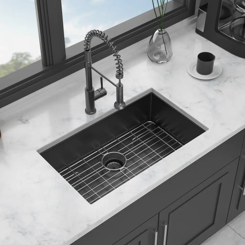 30 Inch Undermount Sink Gunmetal Black, 30x18x10 Inches Kitchen lordear