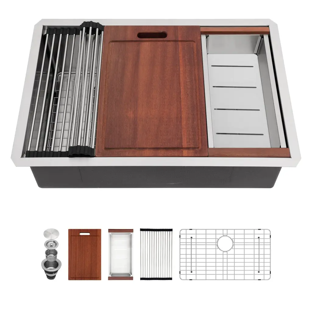 Undermount Workstation Kitchen Sink 30x18x10 Inch Stainless Steel lordear