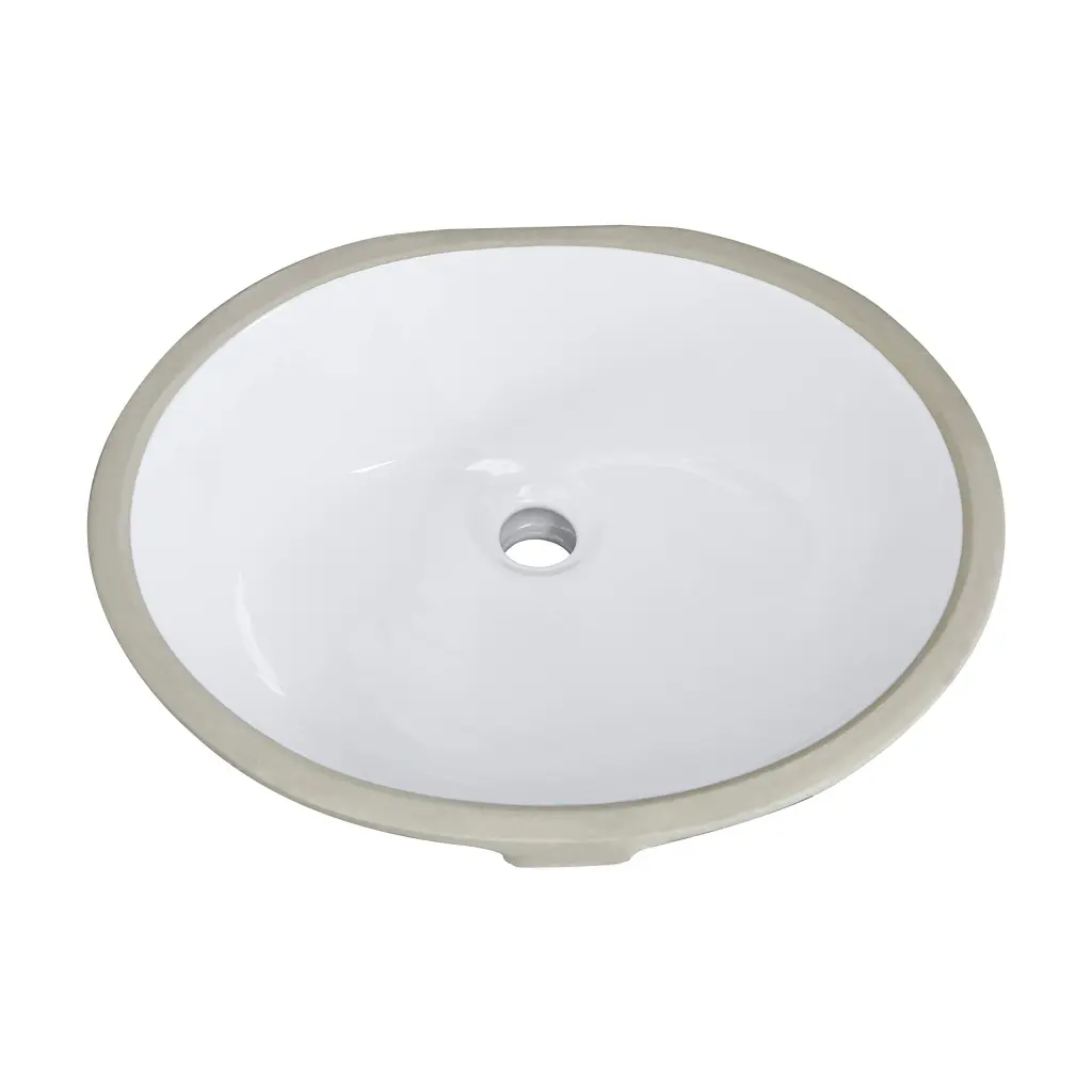 White Oval Undermount Bathroom Sink Overflow White Ceramic whale