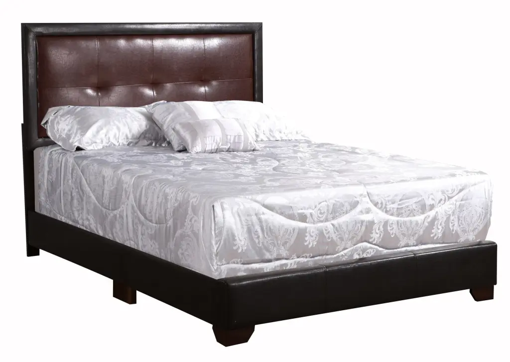 Panello G2582 FB Up Full Bed Dark Brown Foam PU Upholstered Bed Frame glory furniture