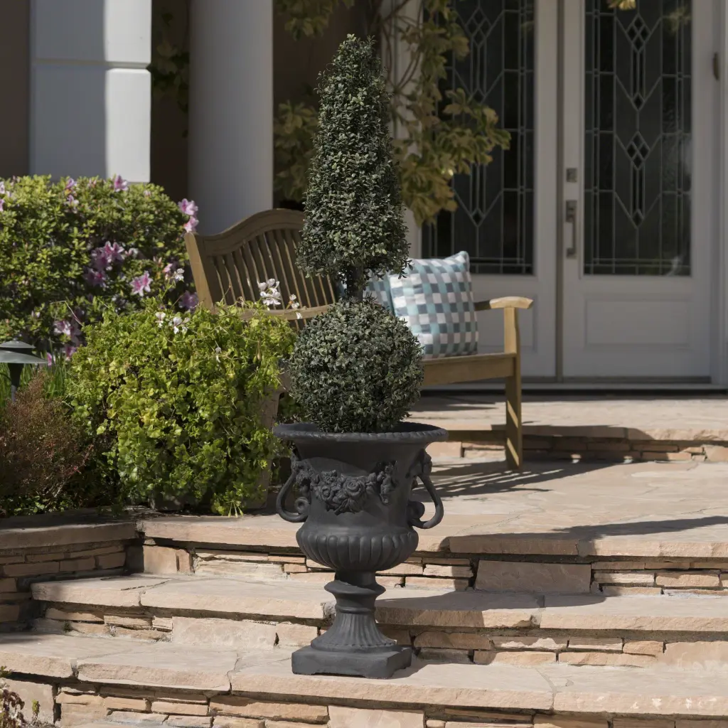 Buena Vista Urn Antique Black Magnesium Oxide Decorative Urn nh-bc furniturings