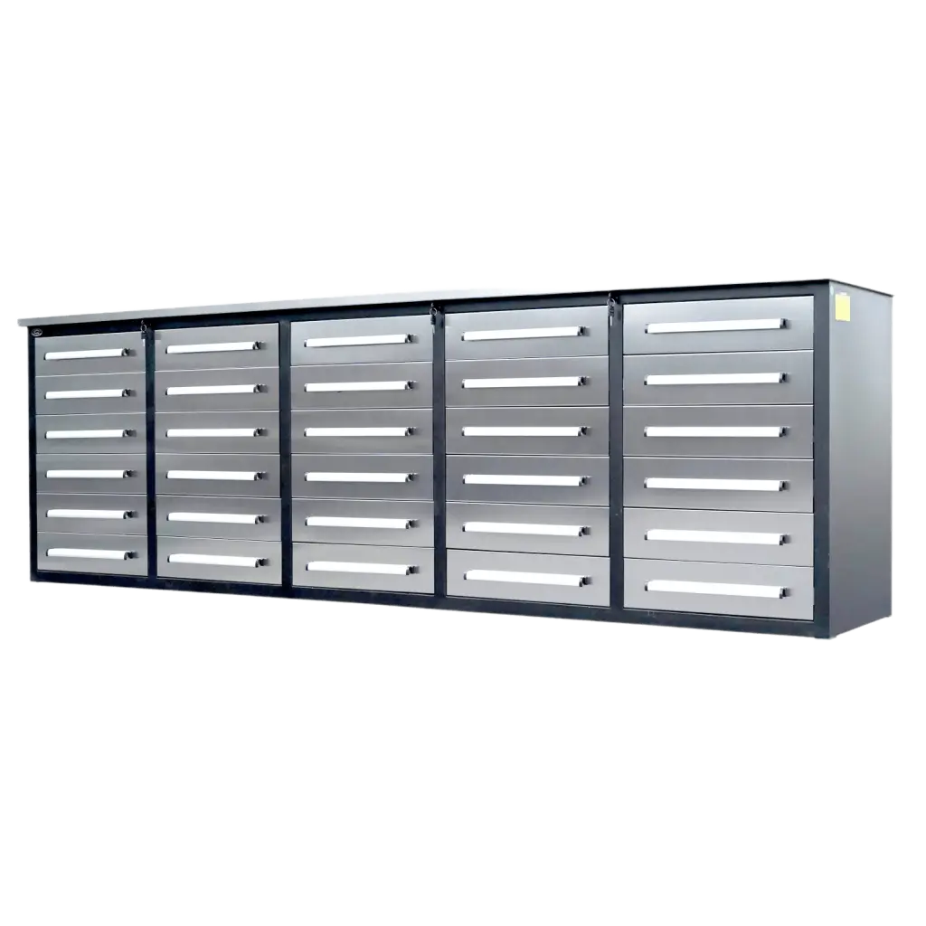 10 Foot Storage Cabinet 30 Drawers Silver Steel Organizer Office or Garage chery industrial inc