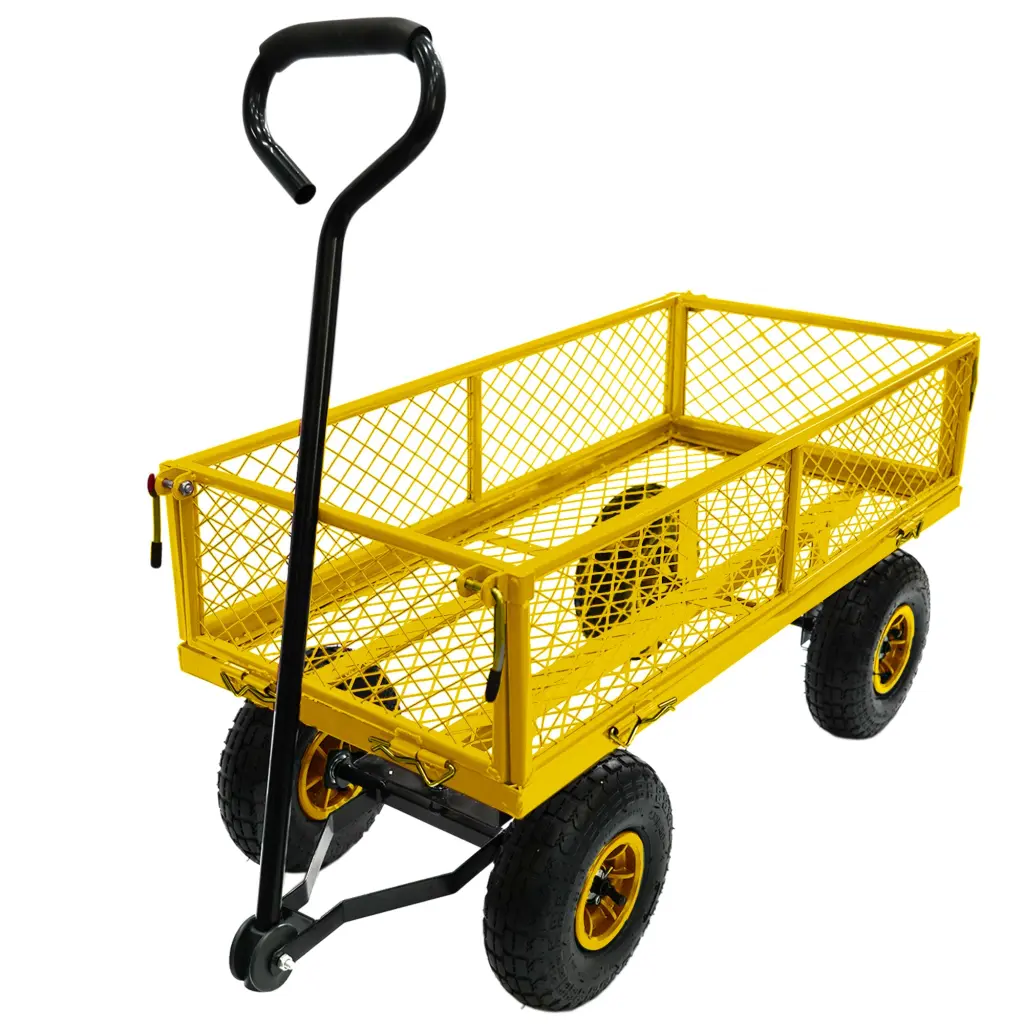 3 Cu. Ft. 300 Lbs. Capacity Removable Sides Metal Steel Mesh Heavy Duty Utility Cart urban