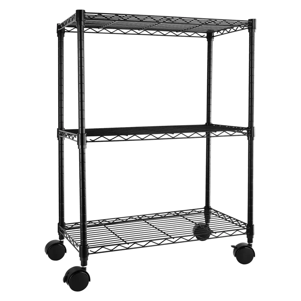 Effortless Deluxe Heavy Duty 3 Shelf Adjustable Storage Shelving Wheels w1134dhs