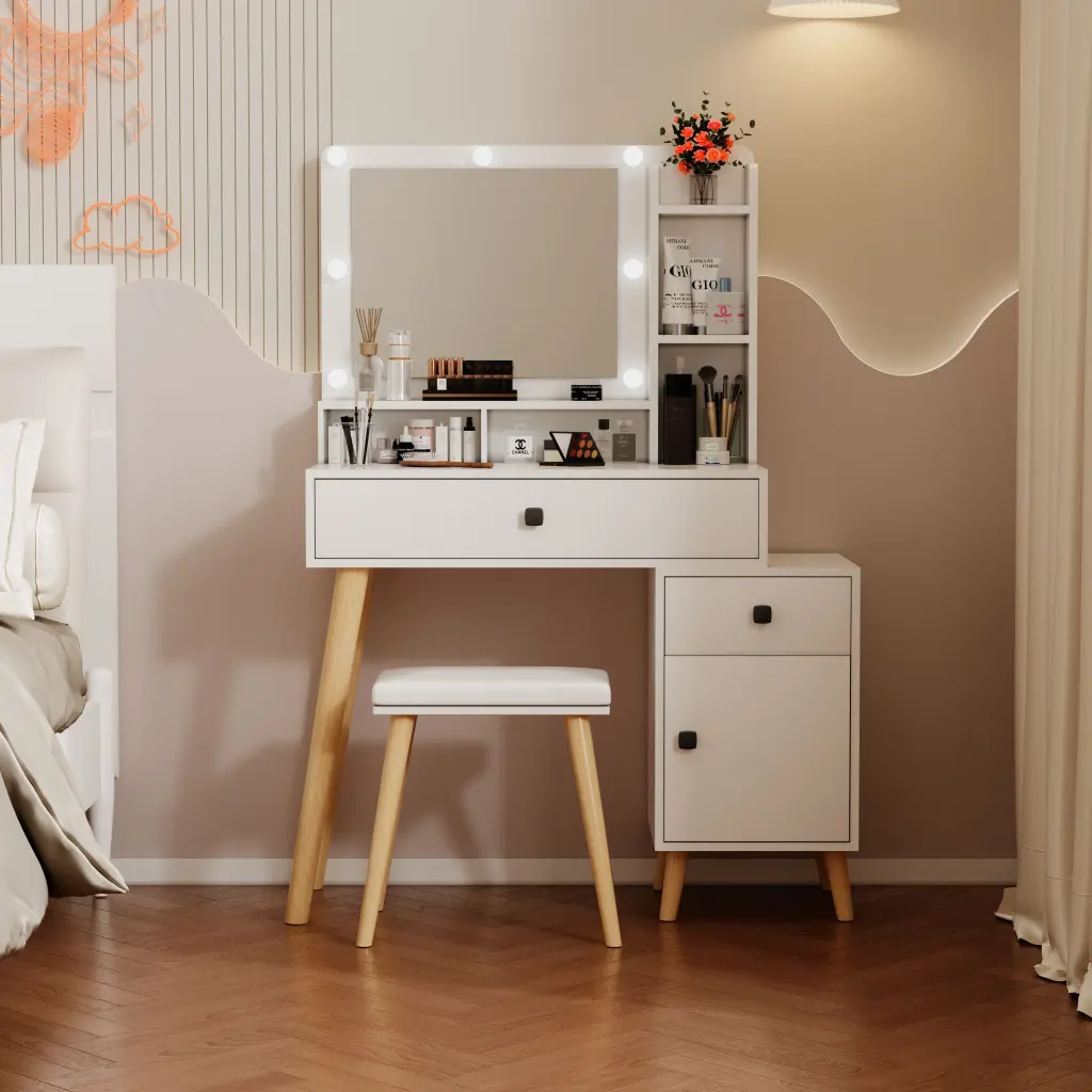 Dressing Table Hollywood LED Mirror Light Adjustable Brightness Vanity Desk rd wood store