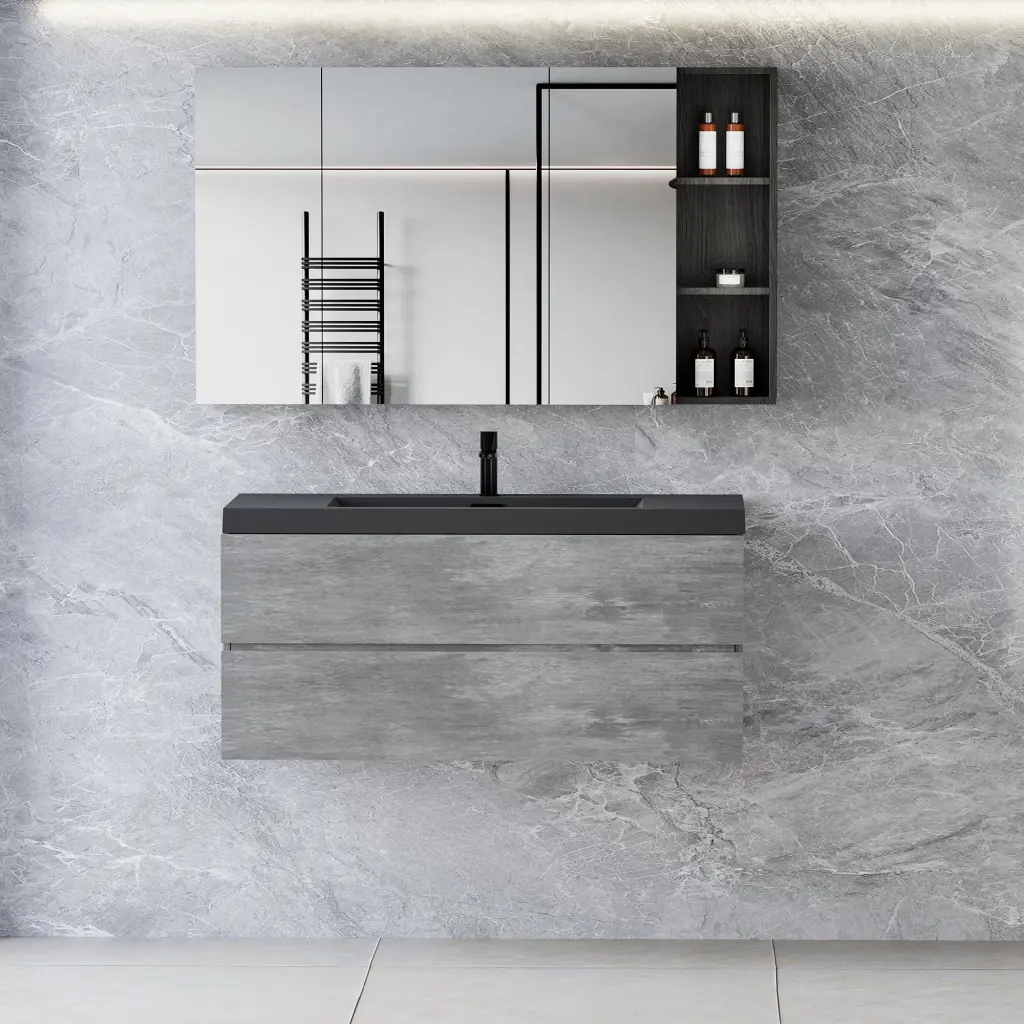 48 Inch Floating Bathroom Vanity Sink Modern Wall Mounted Storage bathin