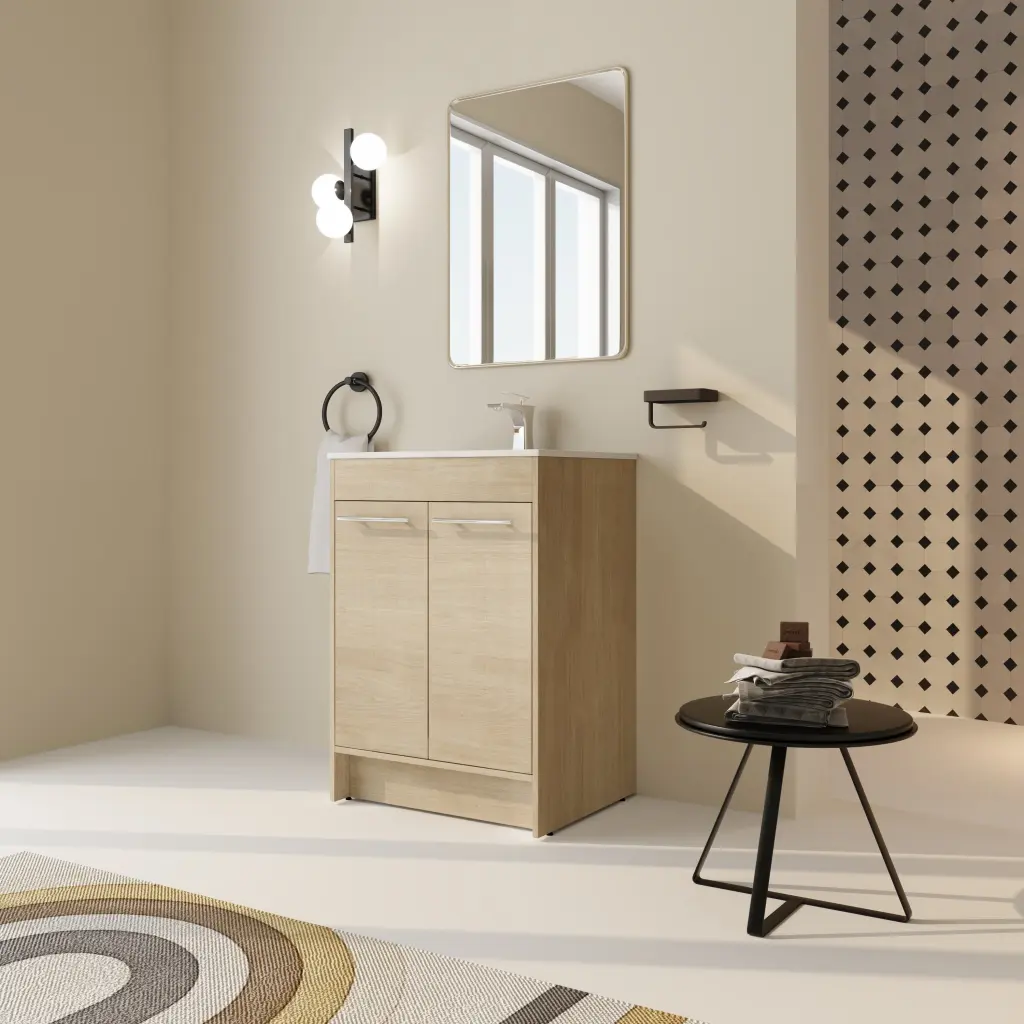 24 Inch Bathroom Cabinet Sink Soft Close Doors KD Packing Bvb052 g-lemon