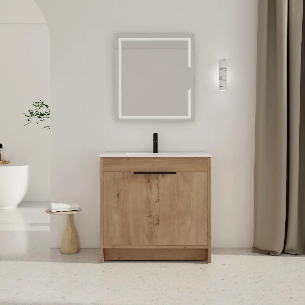 36 Inch Freestanding Bathroom Vanity White Ceramic Sink and 2 Soft Close Doors g-lemon
