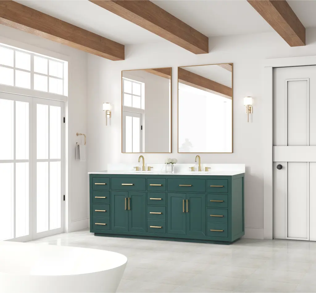 84 Inch Modern Bathroom Vanity Double Sink and Storage rnb