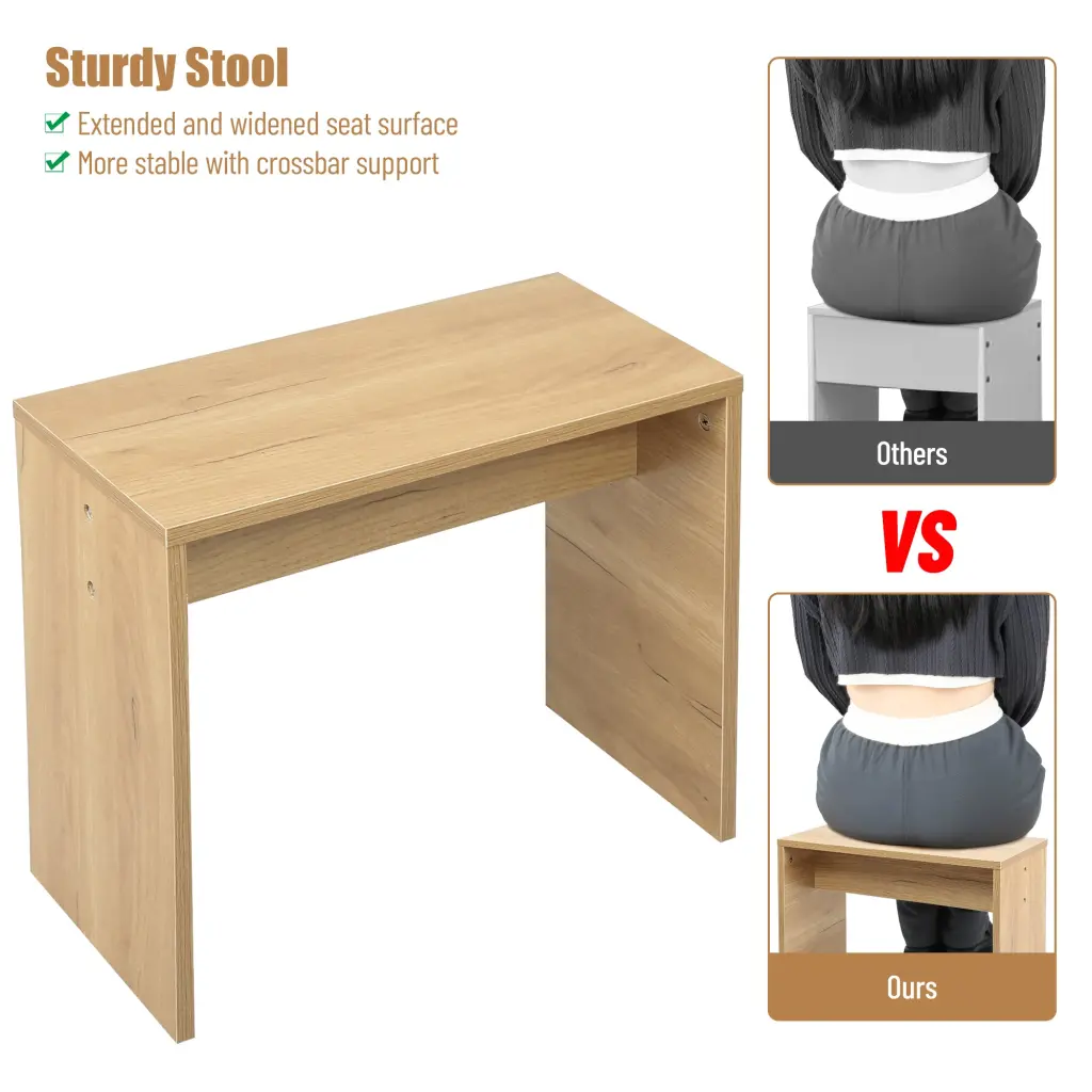 Vanity Desk Set Stool Dressing Table LED Lighting Mirror Drawer rnb