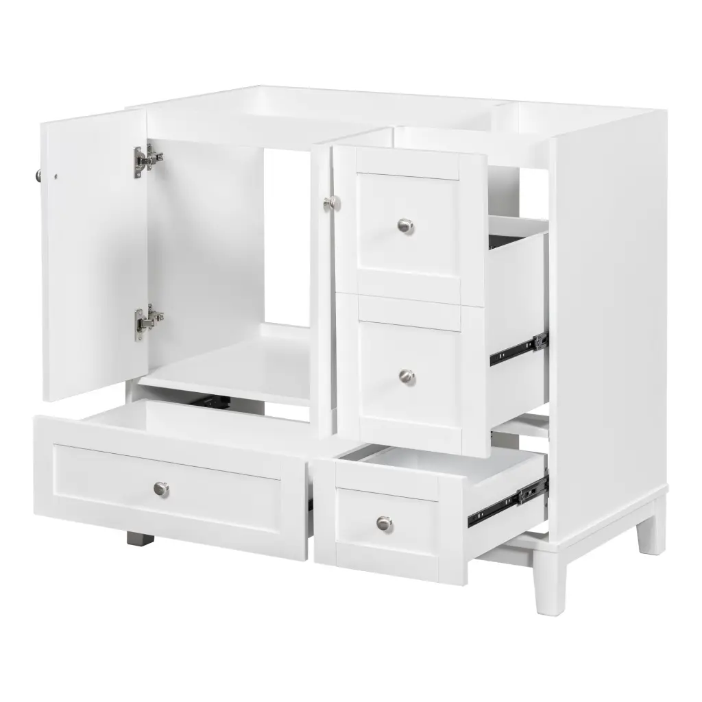 Cabinet Only 36 Inch Bathroom Vanity White Sink Not Included White Solid Wood rnb