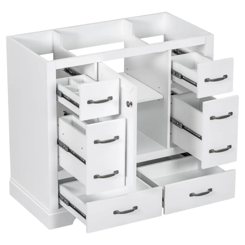 36 Inch Bathroom Vanity Without Sink Six Drawer Cabinet Base Only Multi-Finish rnb