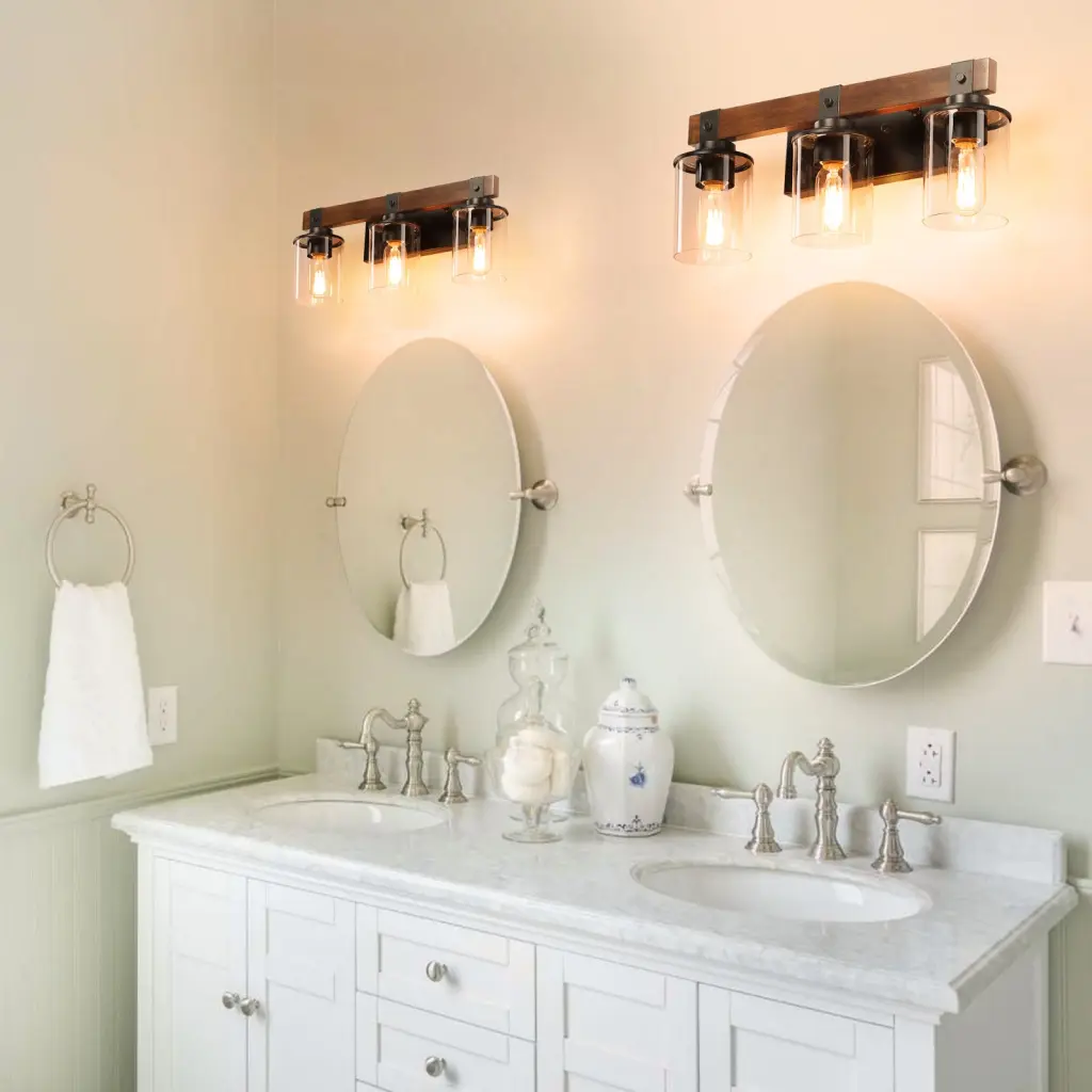 Farmhoutilize Vanity Lights Fixture 3 Lights - Rustic Bathroom Lighting lighting commune