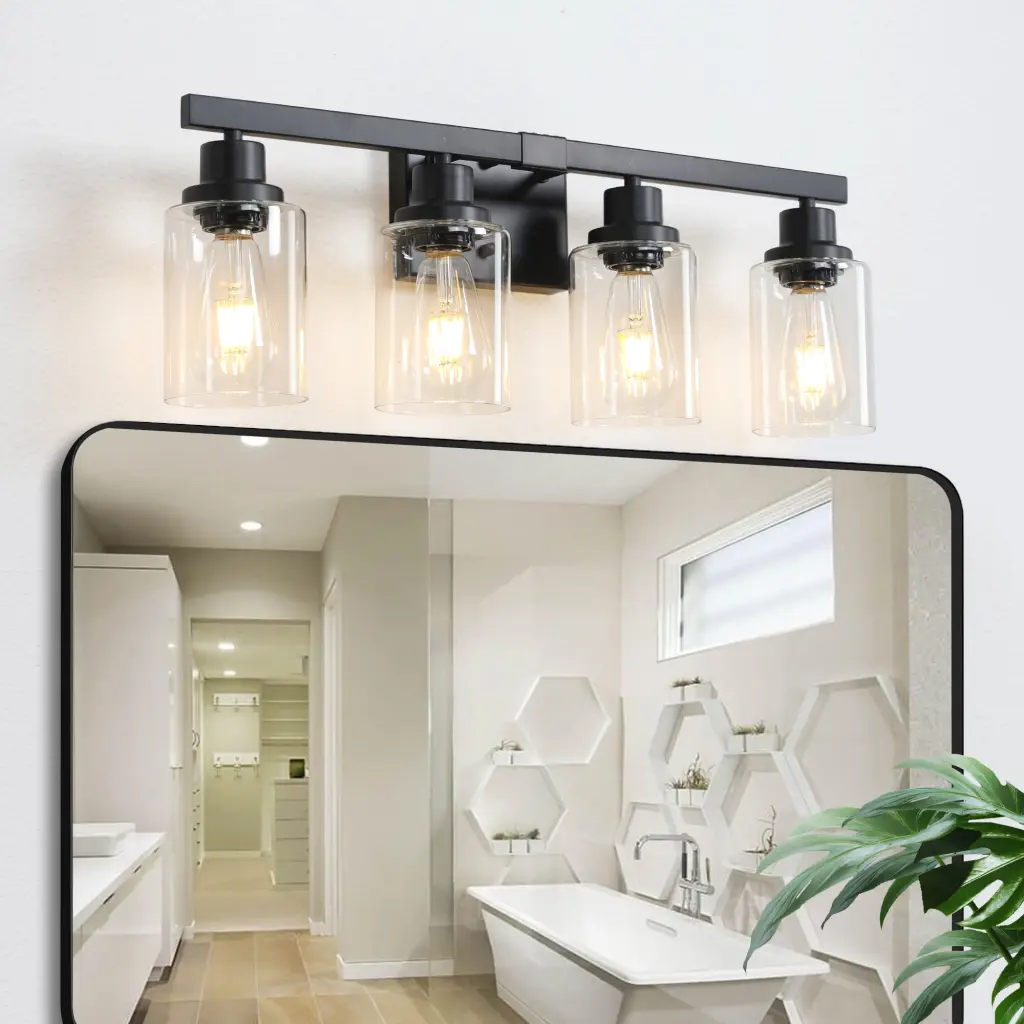 4 Lights Farmhoutilize Vanity Fixture Rustic Bathroom Light lighting commune