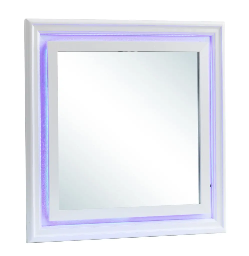 Lorana G6590 M2 Mirror Silver Champagne Particle Board Vanity Mirror glory furniture