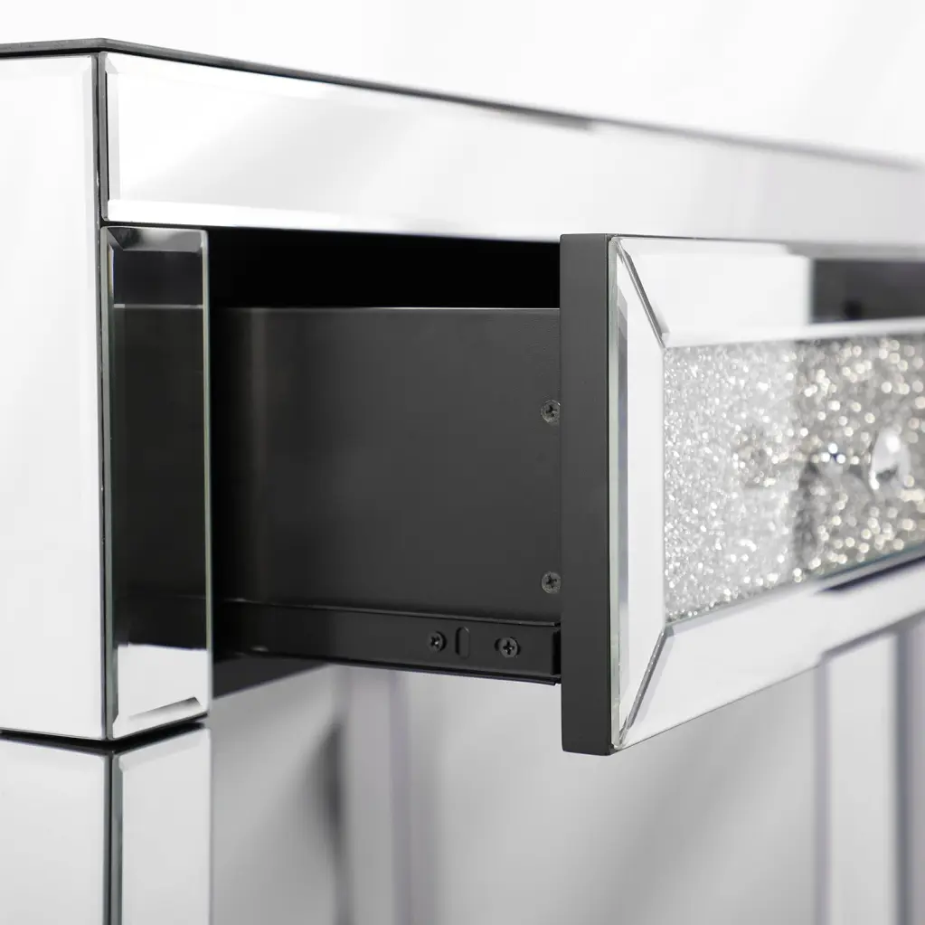 Mirrored Desk Vanity Makeup Table Crystal Diamond MDF Dresser hongsing furniture