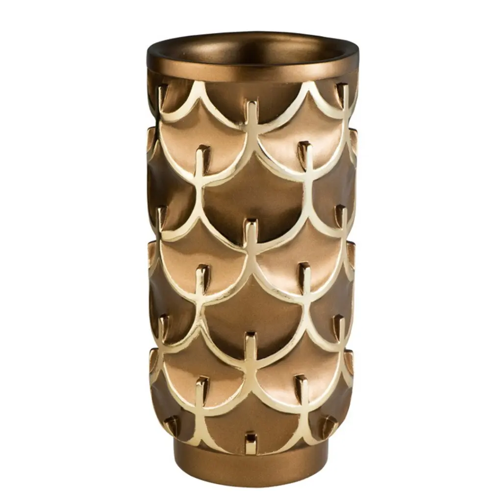 14.25 Inch Tall Polyresin Decorative Vase Mystic Owl Golden Finish Home Decor california home