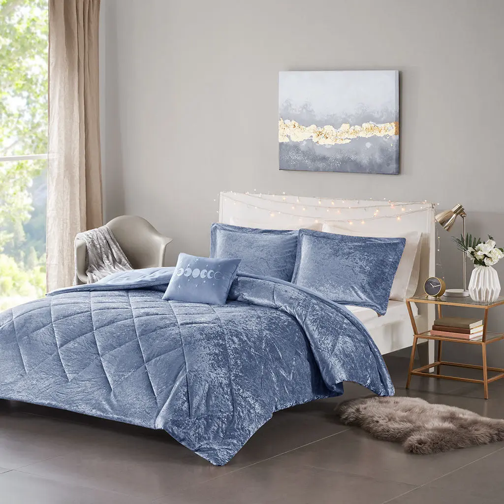 Velvet Easeer Set Twin Blue Polyester jla
