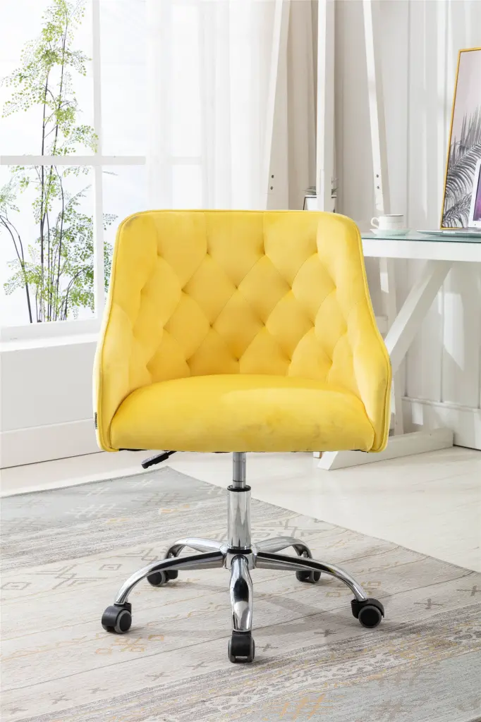 Coolmore Velvet Home Office Desk Chair Modern Cute Computer Chair White coolmore w-395