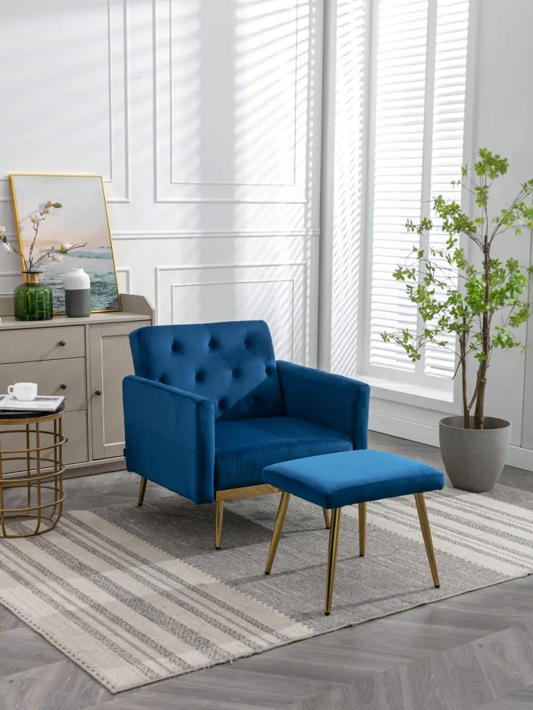 Coolmore Velvet Accent Chair Adjustable Armrests And Backrest w1539 coolmore