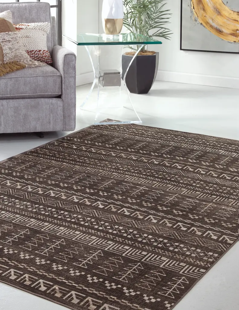 Ambbrown Natural And Ivory Area Rug 5X8 Brown Viscose Soft Floor Mat napa valley weavers