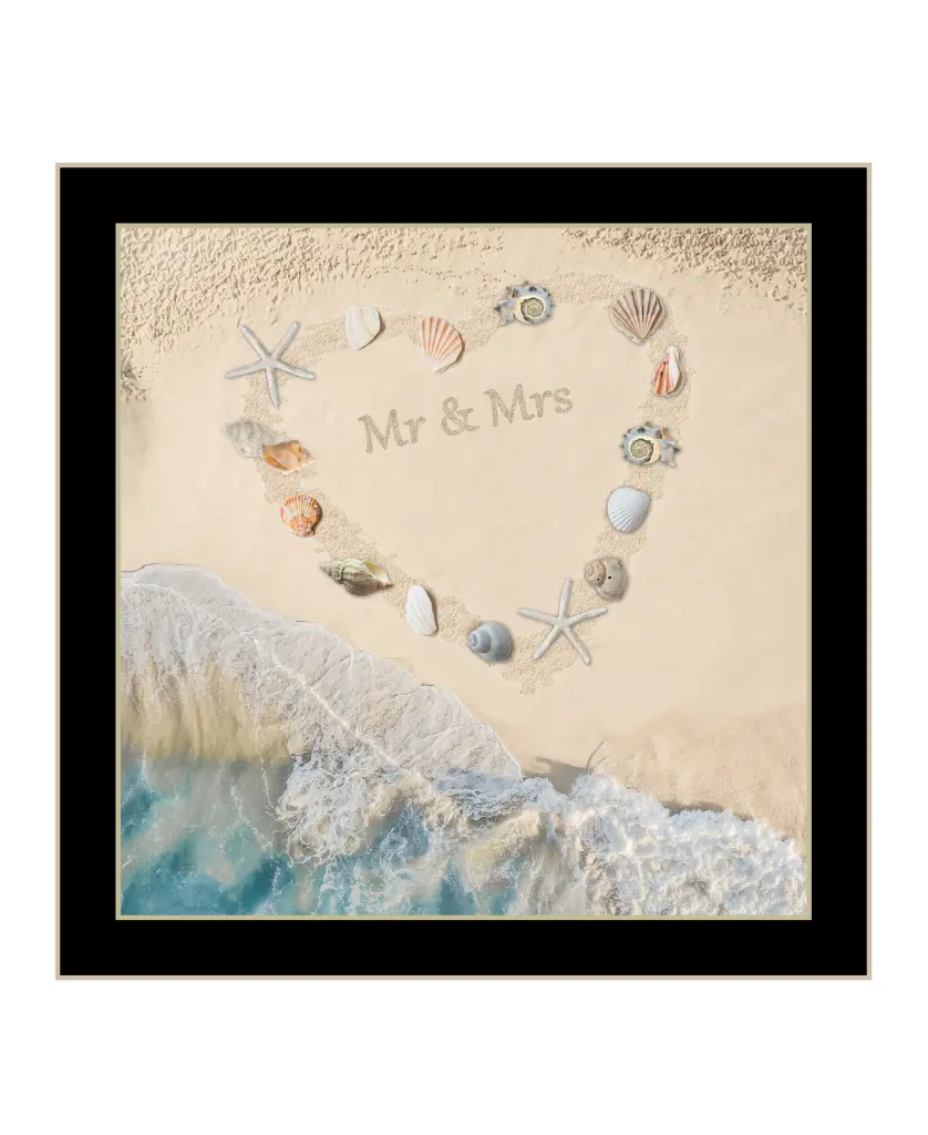 Marriage Is Beach Ready to Hang Framed Print Black Frame Multicolor Beach Art trendy decor 4u
