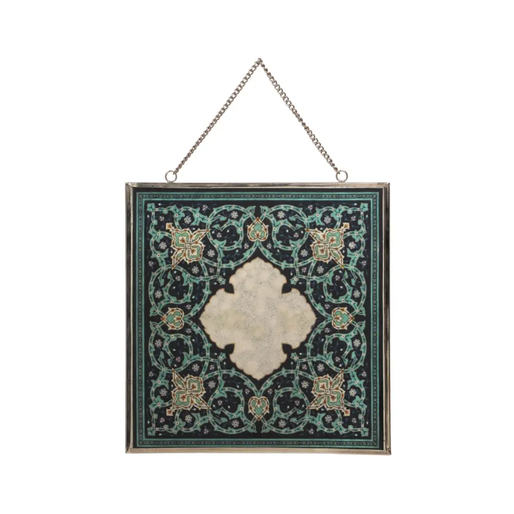 Traditional Transfer Wall Decor Square Print Blue Metal Art nh-vivalux