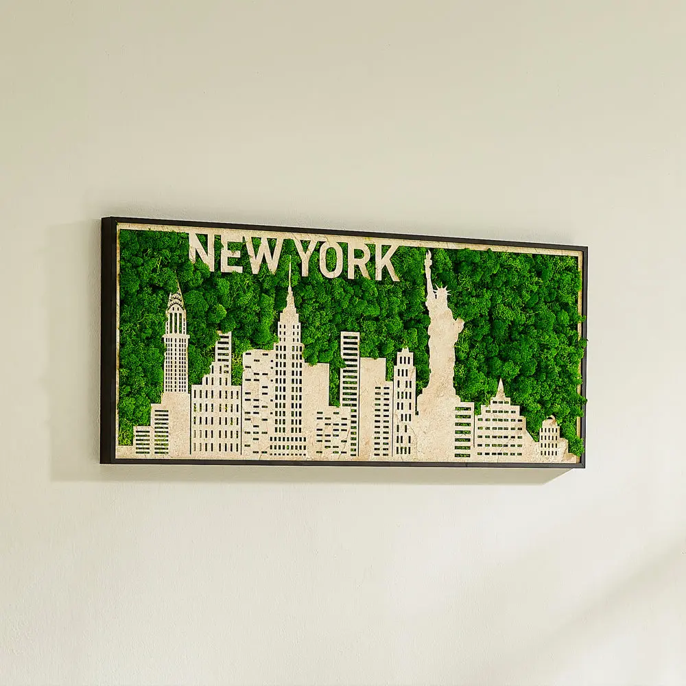 York Moss City Metal Wall Art Medium Green Iron Home Decor rnb
