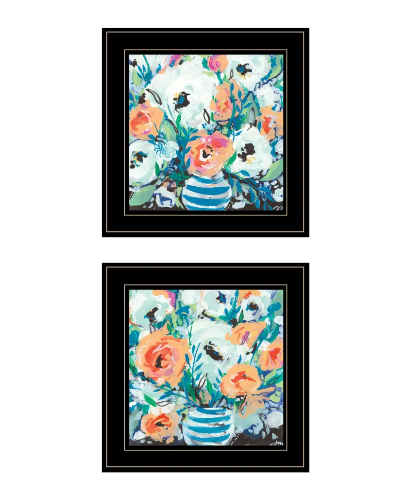 Fancy Floral Gatherion 2 Piece Vignette Jessica Mingo - Ready To Hang Wall Art trendy decor 4u