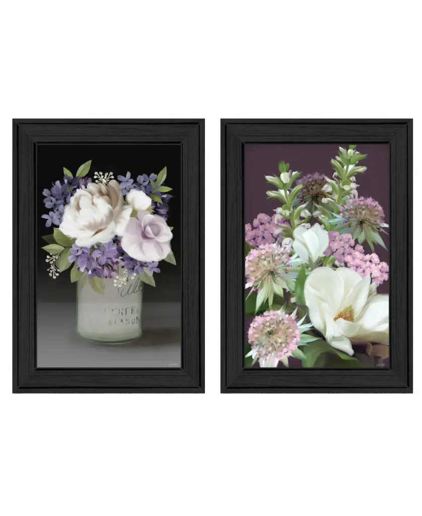 Lilac & Wild Plum Bouquet II 2 Piece Vignette Houtilize Fenway Ready To Hang trendy decor 4u